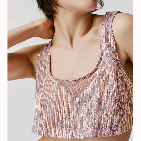 FP × EastNWestLabel Sheer Sequin Boxy Cami - Picture 3 of 6